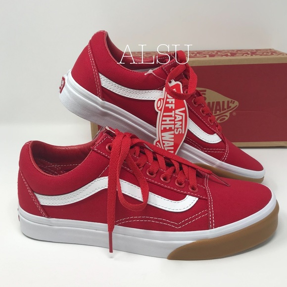 Vans old skool gum bumper red Clearance